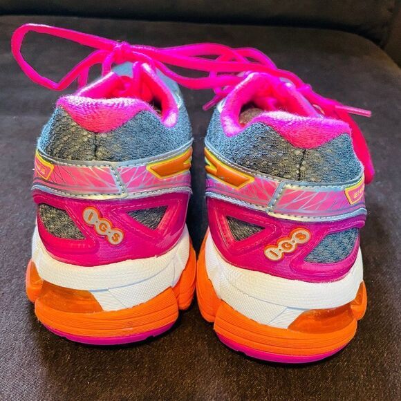RARE ASICS GEL KAYANO 20 Grey Yellow Pink Orange Womens 7 MEDIUM 38 EUR - Picture 11 of 13